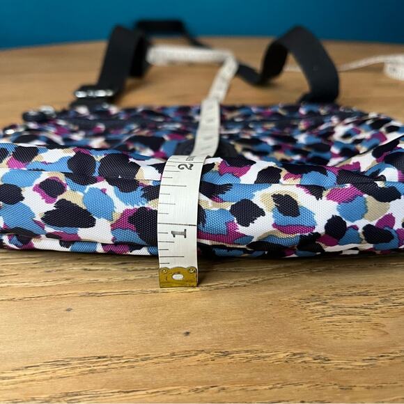 Kipling Emmylou Leopard Animal Print Small Crossbody Messenger Bag Purple Blue - Picture 8 of 9